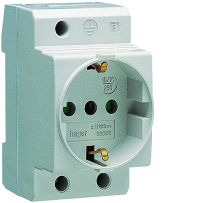 Schuko + Italien TS 16A Schienensteckdose