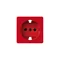 Schuko red earthing socket cover