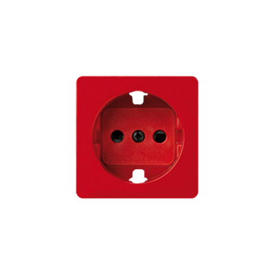 Schuko red earthing socket cover