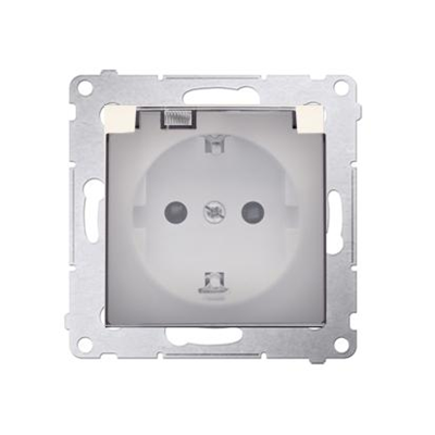 Schuko socket for IP44 version with shutters and frame gasket (module) 230V, cream