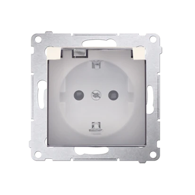 Schuko socket for IP44 version with shutters and frame gasket (module) 230V, cream