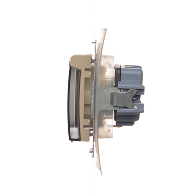 Schuko socket for IP44 version with shutters and frame gasket (module) 230V, cream