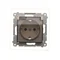 Schuko socket for IP44 version with shutters and frame gasket (module) 230V, cream