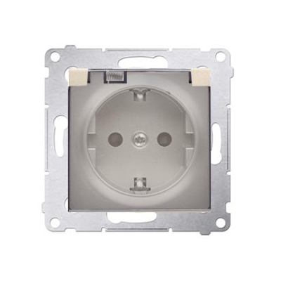 Schuko socket for IP44 version with shutters and frame gasket (module) 230V, gold metallic