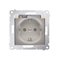 Schuko socket for IP44 version with shutters and frame gasket (module) 230V, gold metallic