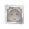Schuko socket for IP44 version with shutters and frame gasket (module) 230V, gold metallic