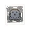 Schuko socket for IP44 version with shutters and frame gasket (module) 230V, gold metallic