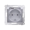 Schuko socket for IP44 version with shutters and frame gasket (module) 230V, silver metallic