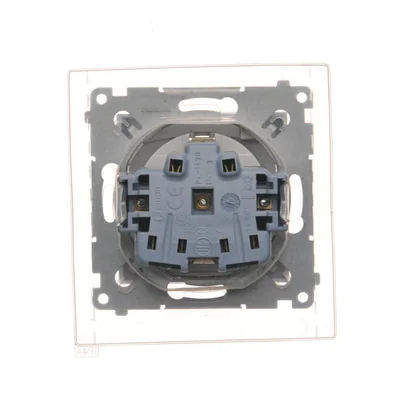 Schuko socket for IP44 version with shutters and frame gasket (module) 230V, silver metallic