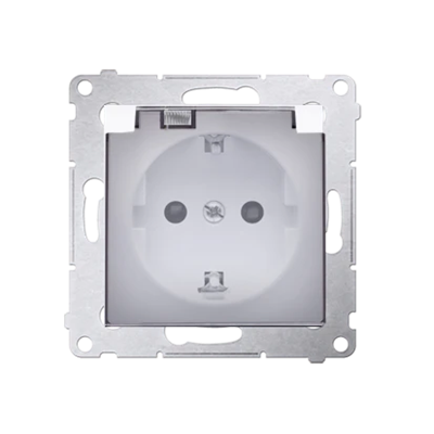 Schuko socket for IP44 version with shutters and frame gasket (module) 230V, white