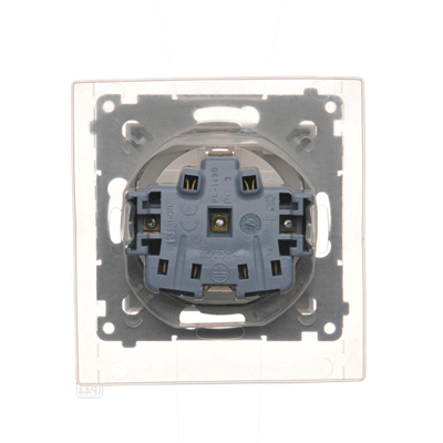 Schuko socket for IP44 version with shutters and frame gasket (module) 230V, white