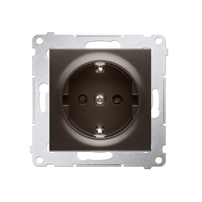 Schuko socket (module) 230V, bronze matt metallic