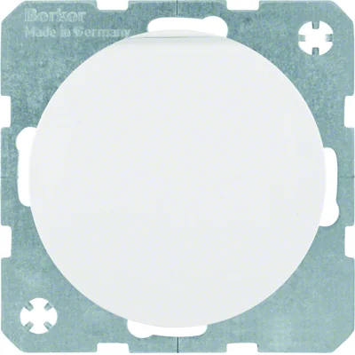 SCHUKO socket with cover Berker R.1/R.3 white, glossy