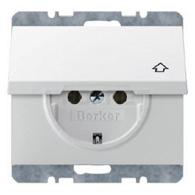 SCHUKO socket with cover white