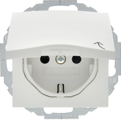 SCHUKO socket with cover white