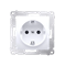 Schuko socket with covers (module) 16A, 250V, quick connectors, white