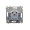 Schuko socket with covers (module) 16A, 250V, quick connectors, white