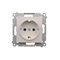 Schuko socket with covers (module) 16A, 250V, quick connectors, white