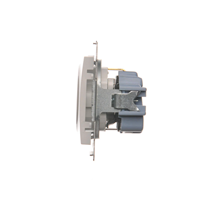 Schuko socket with covers (module) 16A, 250V, quick connectors, white