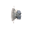 Schuko socket with covers (module) 16A, 250V, quick connectors, white