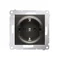 Schuko socket with shutters (module) 16A, 250V, quick connectors, anthracite (metallic)
