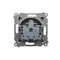 Schuko socket with shutters (module) 16A, 250V, quick connectors, anthracite (metallic)