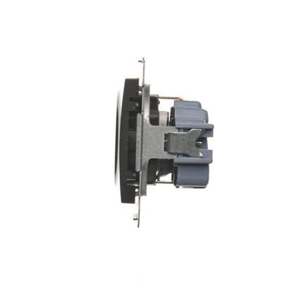 Schuko socket with shutters (module) 16A, 250V, quick connectors, anthracite (metallic)