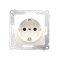 Schuko socket with shutters (module) 16A, 250V, quick connectors, cream