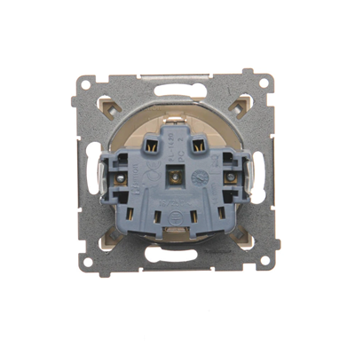 Schuko socket with shutters (module) 16A, 250V, quick connectors, cream