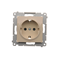 Schuko socket with shutters (module) 16A, 250V, quick connectors, cream