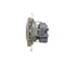 Schuko socket with shutters (module) 16A, 250V, quick connectors, gold (metallic)