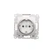 Schuko socket with shutters (module) 16A, 250V, quick connectors, silver (metallic)