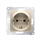 Schuko socket with shutters (module) 16A, 250V, screw terminals, gold (metallic)