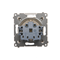 Schuko socket with shutters (module) 16A, 250V, screw terminals, gold (metallic)