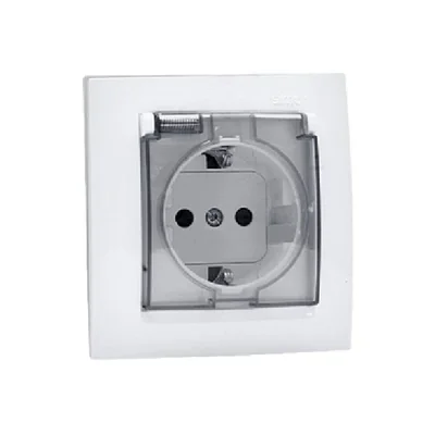 Schuko-Steckdose 2P+Z IP44 weiß