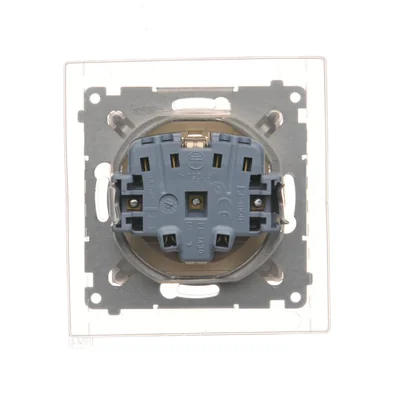 Schuko-Steckdose für IP44-Version mit Rollläden und Rahmendichtung (Modul) 230V, creme