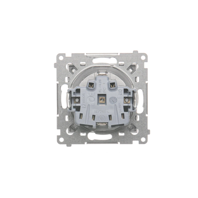 Schuko-Steckdose mit Shutter (Modul) 16A, 250V, Schnellanschlüsse, silber (metallic)