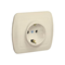 Schuko type earthed plug socket with shutters for current paths, 16A, 250V, screw terminals, beige