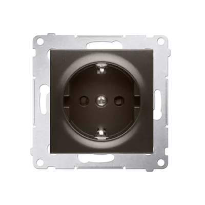 Schuko zásuvka (modul) 230V, rychlospojky, matný bronz, metalíza