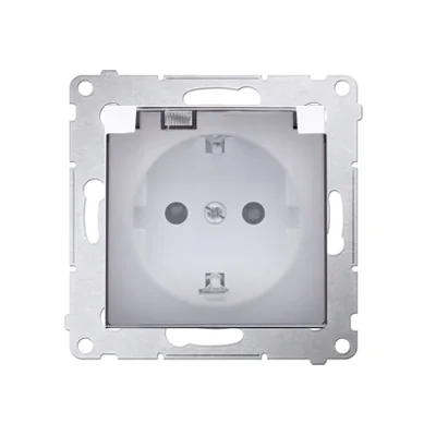 Schuko zásuvka pro verzi IP44 s krytkami a rámovým těsněním (modul) 230V, bílá