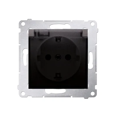 Schuko zásuvka pro verzi IP44 s roletami a rámovým těsněním (modul) 230V, metalická antracit