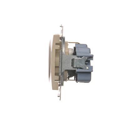 Schuko zásuvka s roletkami (modul) 16A, 250V, rychlospojky, krém