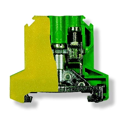 Schutz-Schraubklemmenblock 10,0 mm² TS-35 gelb-grün