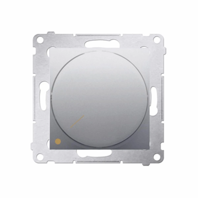 Ściemniacz obrotowy dwubiegunowy do LED ściemnialnych 230V (moduł) 5-215W, srebrny metalik