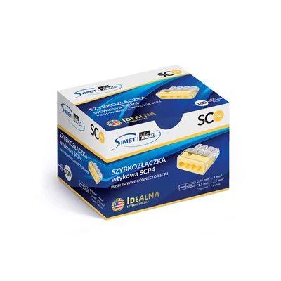 SCP4 quick connector transparent/yellow (box = 100 pcs.)
