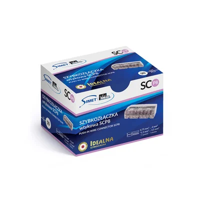 SCP8 quick connector, transparent/purple (box = 50 pcs.)
