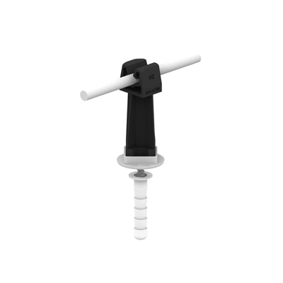 Screw-in wire holder with a plastic base, height 7cm, black