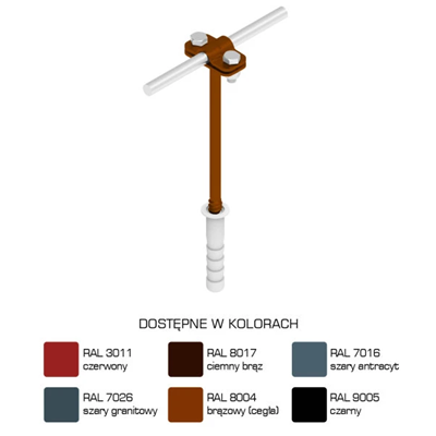 Screw-in wire painted handle, length 180mm, M12 screw