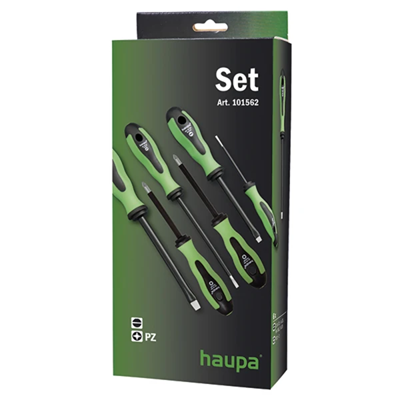 Screwdriver set 2K, Pz cross in a 6-piece sheath