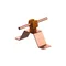 Screwed copper handle, height 3.5 cm, brown latch